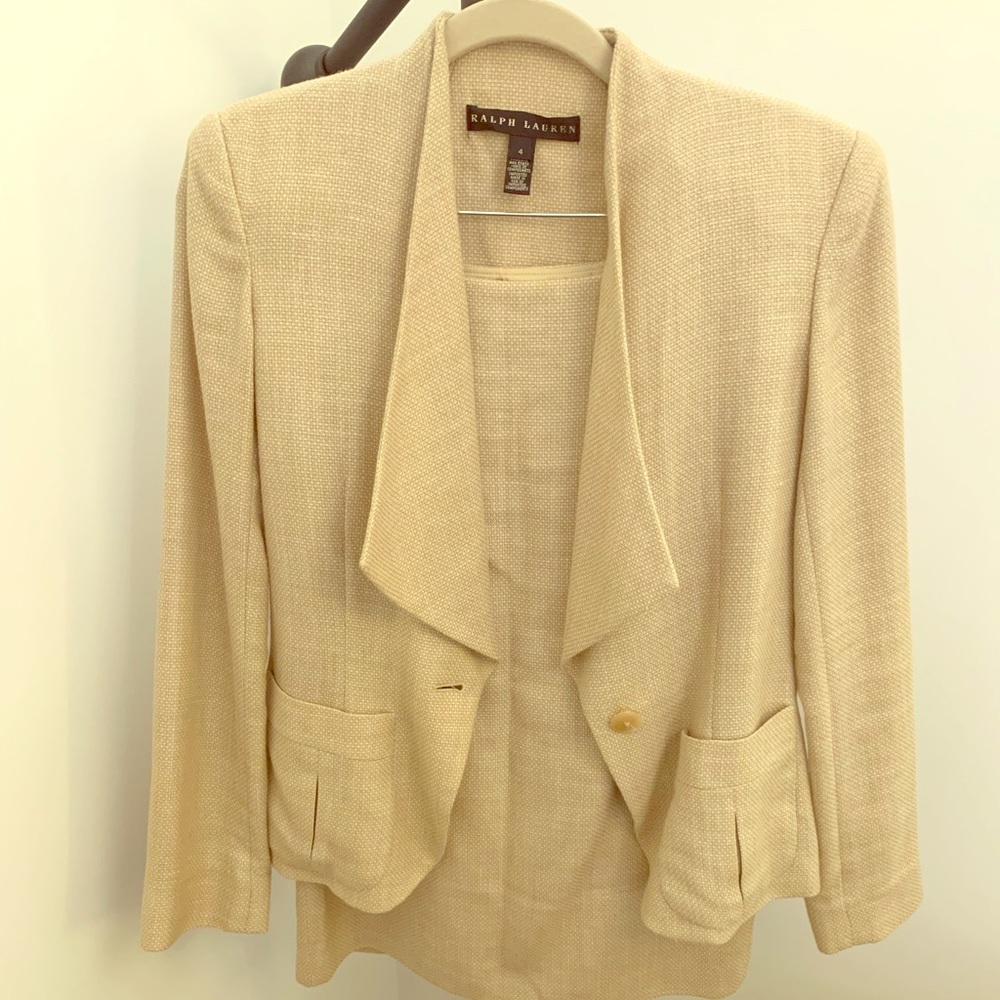 Ralph Lauren Skirt Suit - beige linen material